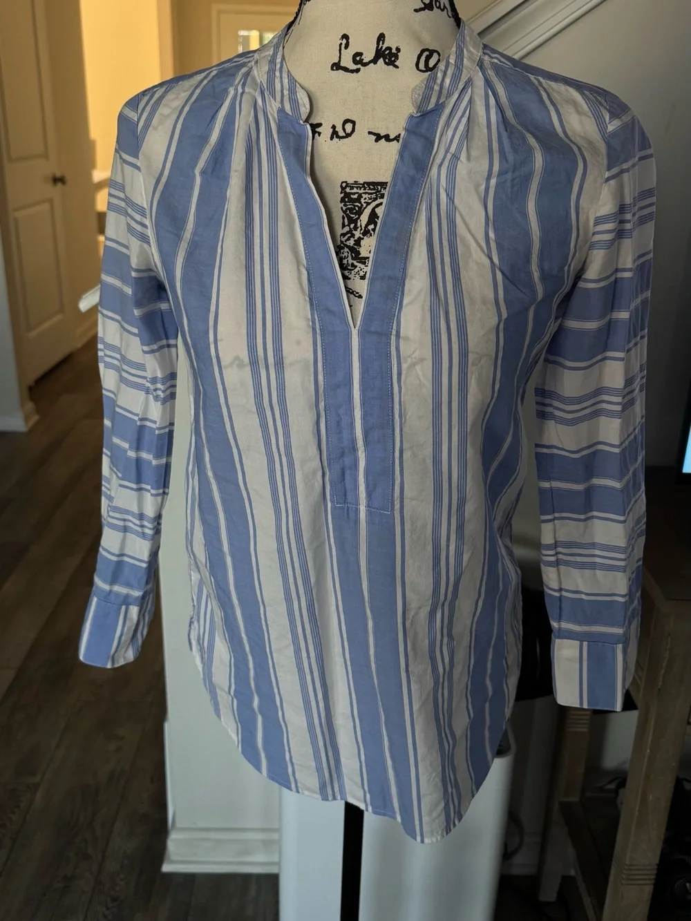 J. Crew Blue and White Striped - Picture 2 of 10